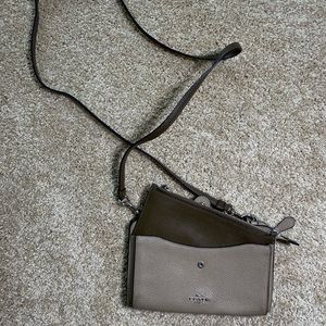 Tri-colored Coach bag with wallet